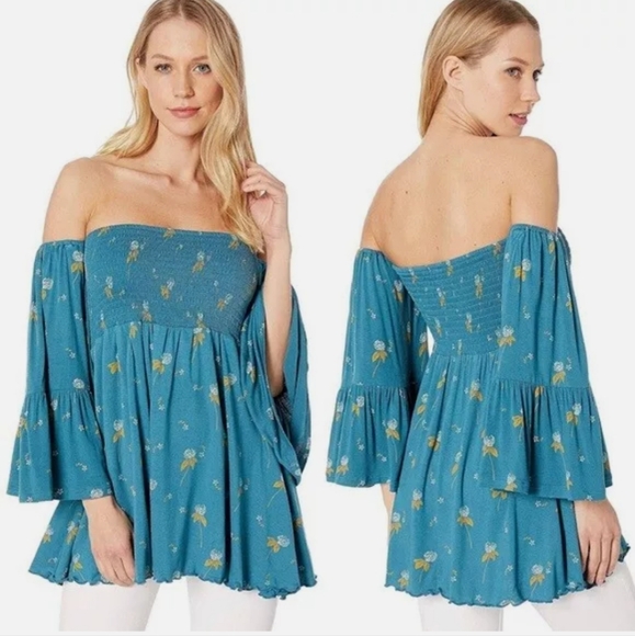 Free People Tops - Free People Lana tunic in Ocean blue